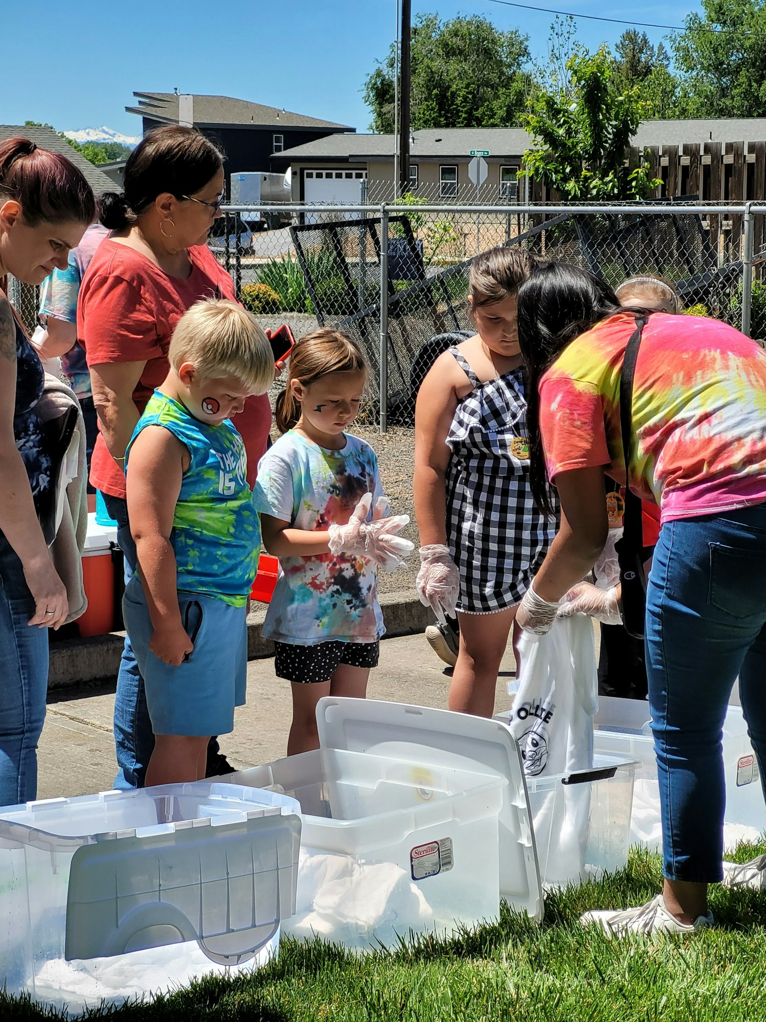 photo of tie dying shirts